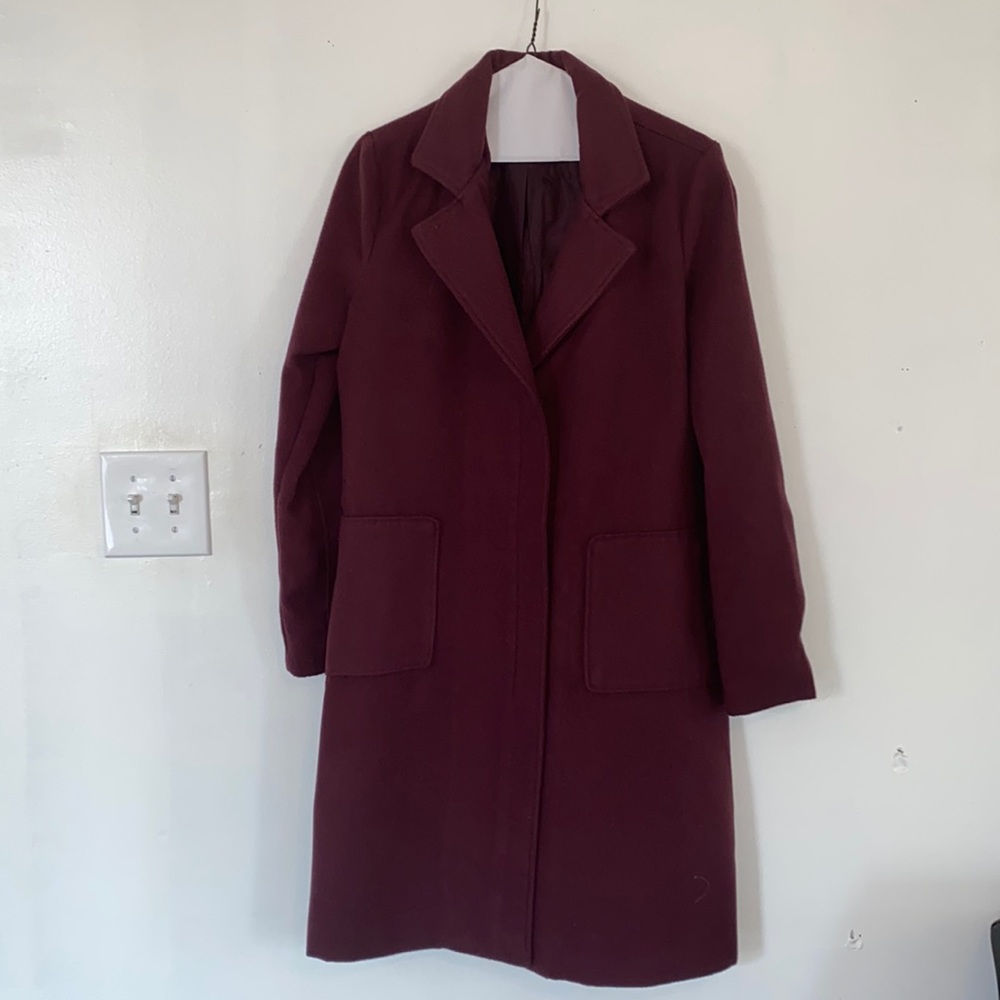 Maroon color trench coat!